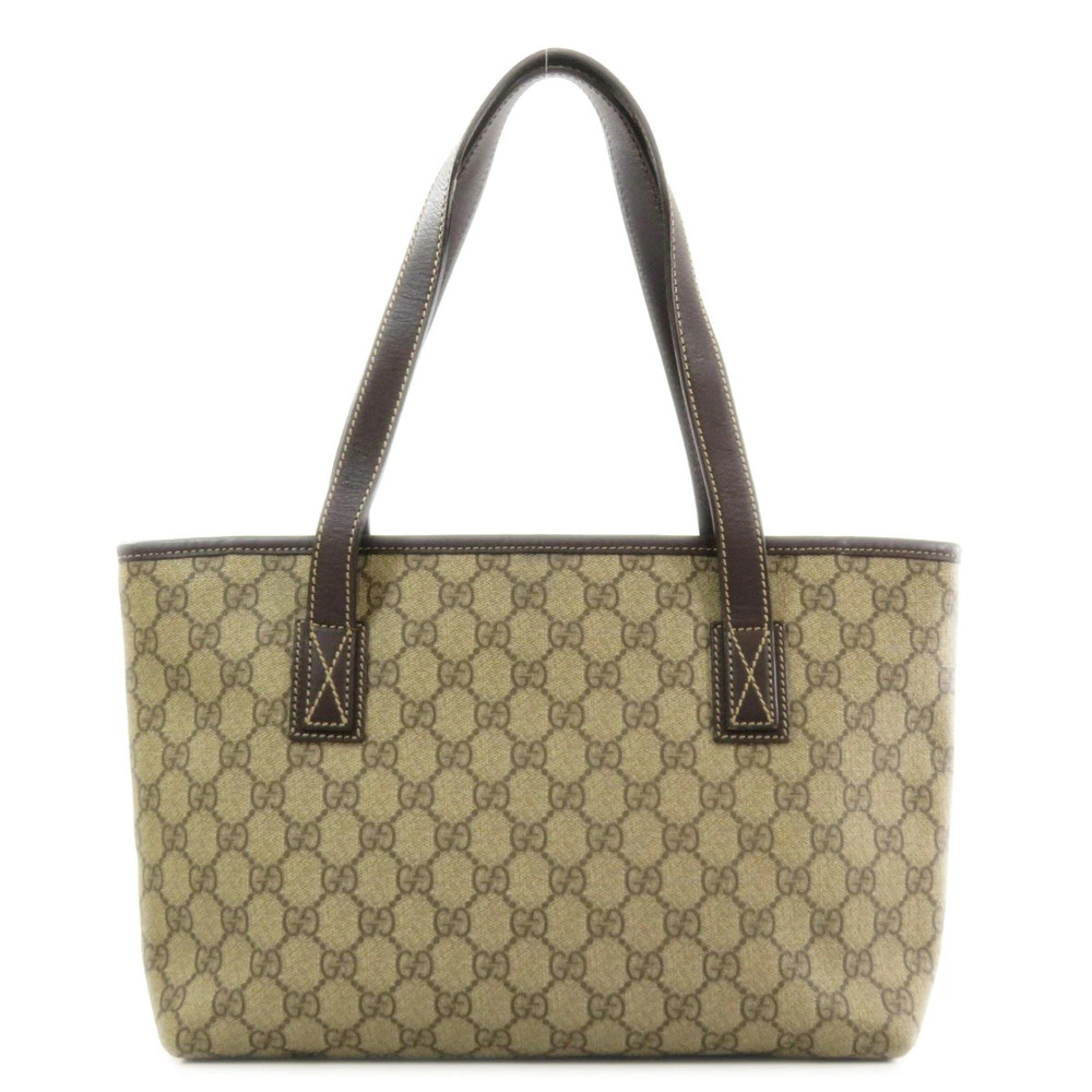 Gucci bag GG canvas leather brown tote handles Supreme